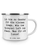 Mr. & Mrs. Panda Emaille Tasse Spruch Dankbarkeit für kleine Din... in Weiß