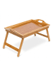 relaxdays 2 x Betttablett in Natur- (B)52 x (H)25 x (T)33 cm