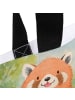 Mr. & Mrs. Panda Damen Schultertasche Roter Panda Design mit Spruch in Weiß