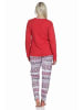 NORMANN langarm Schlafanzug PyjamaEthnolook - 77328 in rot