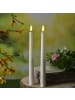 MARELIDA 2x LED Stabkerzen Outdoor Tafelkerzen Timer H: 25,5cm weiß