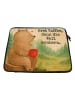 Mr. & Mrs. Panda Laptop Tasche Bär Kaffee Design mit Spruch in Weiß
