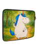 Mr. & Mrs. Panda Laptop Tasche Einhorn Mann Design ohne Spruch in Weiß