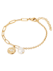 Valero Pearls Armband Edelstahl Preciosa Süßwasser-Zuchtperle in gelbgold