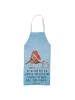 Mr. & Mrs. Panda Schürze Rotkehlchen Schlitten mit Spruch in Eisblau