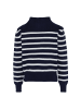 Bridgeport Damen Sweater in DUNKELMARINE WOLLWEISSER STREIFEN