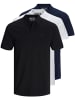 Jack & Jones 3er-Set Poloshirt in Black/White/Navy