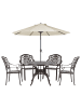 Beliani 6-tlg Gartentisch Set SALENTO in Braun/Beige