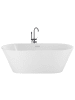 Beliani Freistehende Badewannen HAVANA in Weiß/Silber - (W) 75 x (H) 58 x (L) 150 cm