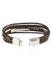 Adeliás Herren Armband – Lederarmband aus Leder mit Tigerauge 21 cm in braun
