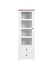 Beliani Vitrine PIMBA in Weiß/Braun - (W) 60 x (H) 180 x (L) 40 cm
