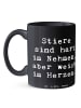 Mr. & Mrs. Panda Pott Spruch Stier Herz mit Spruch in Schwarz