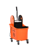 HOMCOM Reinigungswagen-54L x 41B x 91,5H cm-Schwarz + Orange
