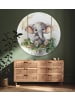 OnlyWow Rundes Wandbild Hellgrau