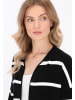 DreiMaster Maritim Women Cardigan in black white stripe