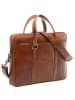 SID & VAIN Leder-Laptoptasche 15" Leder Businesstasche Unisex BRADY in braun