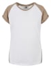 Urban Classics Urban Classics Damen Ladies Contrast Raglan Tee in white/softtaupe