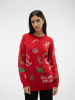 Vero Moda Strickpullover in Chinese Red