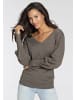 Laura Scott V-Ausschnitt-Pullover in taupe-melange
