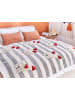Beliani Kuscheldecke NAMTAR in Weiß/Grau/Orange - (W) 125 x (H) 0.5 x (L) 150 cm