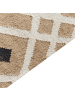 Beliani Geflochtener Teppich ESENCIK in Beige/Schwarz - (W) 200 x (L) 300 cm