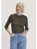 Hessnatur Hessnatur Slubrib Streifen Longsleeve Slim aus Bio-Baumwolle in vintage oliv