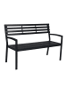 relaxdays Gartenbank in Schwarz - (B)128 x (H)88 x (T)59 cm