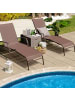 COSTWAY 2er Set Sonnenliege 92 x 52 x 36 cm in Braun