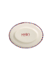 Rice Handbemalte Keramik Servierplatte MERCI in creme