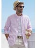 John Devin Langarmhemd in rosa-gestreift