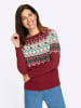 Sieh an! Langarm-Pullover in rot-champagner