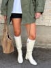 Bianco Stiefel mit Absatz in OffWhitePolido1