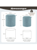 COSTWAY Sitzhocker 2er Set in Blau