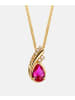 Diamant L'éternel Halskette mit Anhänger aus 585 Gelbgold mit 0.45 Karat Diamant mit Rubin