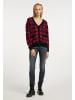 myMo ROCKS Damen Strickjacke in Schwarz Rot
