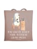 Mr. & Mrs. Panda Tote Bag Schwester Heldin mit Spruch in Braun Pastell