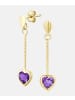 Vanlere Ohrhänger aus 375 Gelbgold mit Amethyst Herz-Design