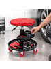 relaxdays Werkstatthocker in Rot  - (H)42-56 x ø38 cm