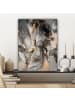 MuchoWow Leinwand bilder Abstrakte Kunst gold grau (BxH)