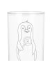 Mr. & Mrs. Panda Wasserglas Pinguin Lolli mit Spruch in Transparent