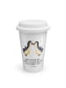 Mr. & Mrs. Panda Keramikbecher Pinguine Kuss mit Spruch in Weiß