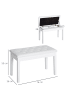 HOMCOM Klavierhocker in Weiß 76L x 36B x 50H cm