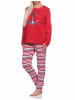 NORMANN langarm Schlafanzug Pyjama Oberteil Anker - 77343 in rot