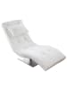 SalesFever Relaxliege modern mit Nackenkissen und Edelstahl-Fuß aus Kunstleder in Weiß