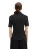 Marc O'Polo Pointelle-Poloshirt slim in Schwarz