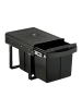 relaxdays Einbaumülleimer in Schwarz - 1x 15 l + 2x 8 l