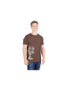 Life-Tree Rundhals T-Shirt für Herren in braun in braun