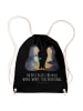 Mr. & Mrs. Panda Beutel Rucksack Pinguin Pärchen mit Spruch in Schwarz