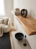 KADIMA DESIGN Wandregal mit Baumkante Massivholz 115 cm, Design Schweberegal