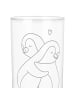 Mr. & Mrs. Panda Longdrinkglas Pinguine Kuscheln mit Spruch in Transparent